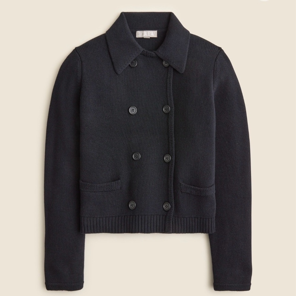 J. Crew Women's Black Marielle Cropped Cardigan.